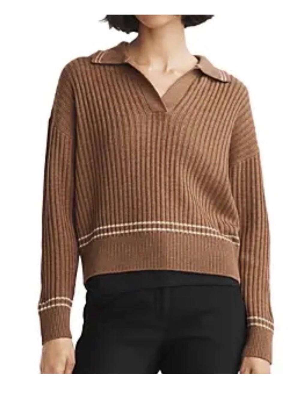 Rag & bone Monti Polo Sweater Knit in camel